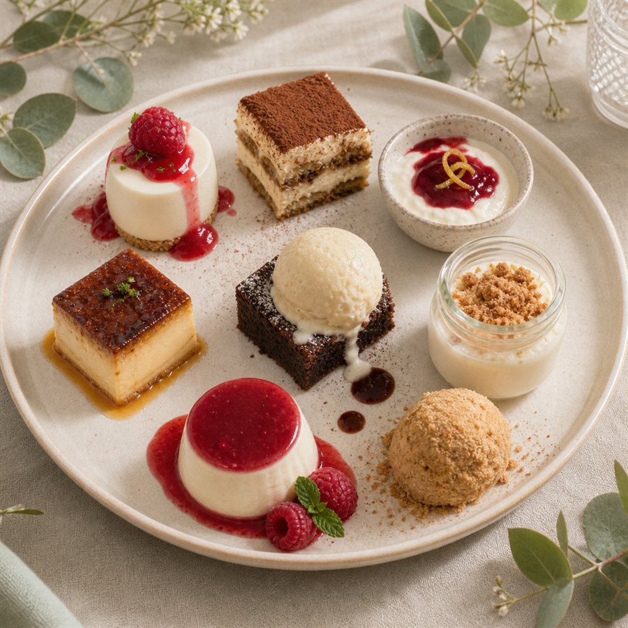 Variedad de postres disponibles